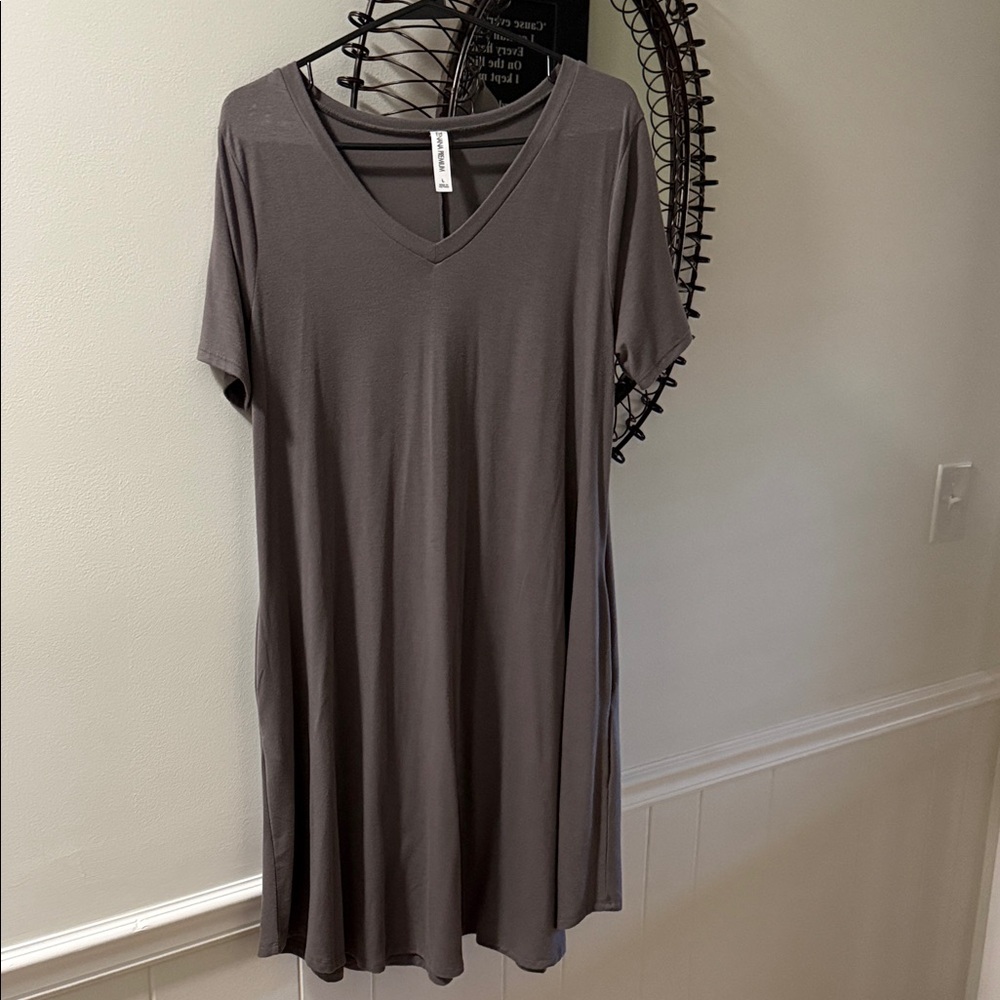 Zenana Outfitters Charcoal Midi Dress